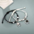 17KM Couple Star Pendant Bracelets for Women Girls Black And White Adjustable Knit Bracelet New Fashion Jewelry Trendy Party. 