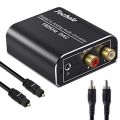 Techole (Original U.K Model: HS202)  Digital to Analog Audio Converter, 192kHz Aluminum Optical to RCA with Optical & Coaxial Cable. 
