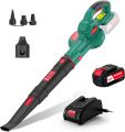 Portable Cordless Leaf Blower HY ECHO, 18V, 4.0AH, Garden Blower, Battery Blower, Electric Leaf Blower with Battery and Charger With Inflatable Function, Suitable for Leaves Blowing, Dust and Snow. 