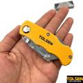 Tolsen Stainless Steel Folding Utility Knife / Tolsen Folding Cutter 61x19 mm Blade with 5 Extra Blades  Model 30007. 