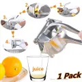 Manual Juicer, Fruit Press Juicer Made Of Heavy Duty Aluminum Alloy For Oranges, Lemon, Water Melon, Pomegranate, Silver Colour. 