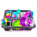 【Exclusive Discount】Kids Realistic Kitchen Toy for w/ Basket Utensil Knives Spoon Spatula Toddlers Simulation Table Ware for Play Set Presch. 