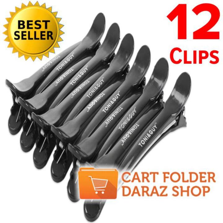 Pack Of 12-Black Hair Grip Sectioning Clips-Hair Salon Sectioning Clips For Women Duck Clips Hair Clip, Hair Accessory Set