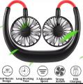 USB Rechargeable Wearable Portable  Neckband Double Fan Personal Neck Fans Accessories. 