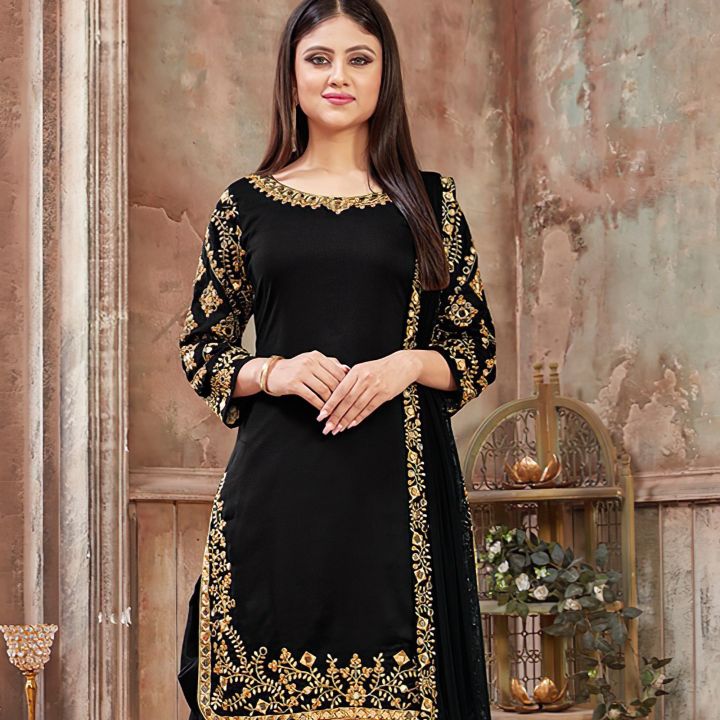 3pc%20Black%20and%20Gold%20Embroidered%20Traditional%20Chiffon%20Patiala%20Suit%20for%20Women/Girls%20AR-06%20-%20Image%202