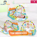 Huanger 3 In 1 Newborn Baby Toddler Activity Play Gym Piano Fitness Rack Mat. 