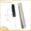 Enigma- Smoke Pipe for Grill Premium Stainless Steel Bbq Smoke Pipe Set for Grills Enhance Flavors with Hot/cold Smoking Includes Brush Hooks Ideal for Stainless Steel Barbecue Tube. 