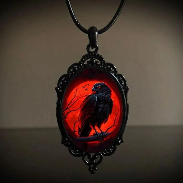 Gothic Vampire Cameo Necklace Women Men Fashion Pagan Witch Jewelry