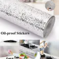 Self Adhesive Aluminium Foil Sticker Sheet Roll for Kitchen Silver/Golden - Oil Proof Waterproof Aluminium Sheet. 