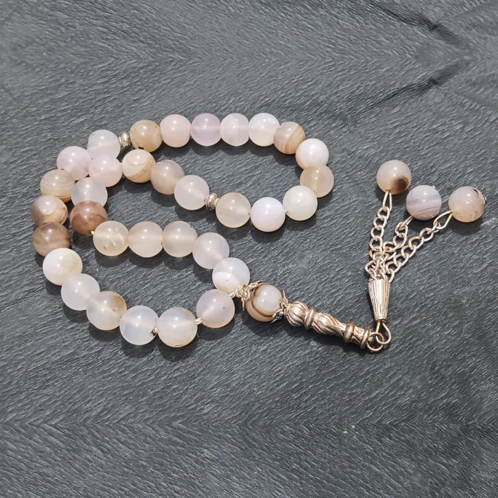 Natural%20unique%20design%20White%20Aqeeq%20Stone%20Tasbih%2033%20Beads%20Size%2010-mm%20%E2%80%93%20muslim%20Agate%20zikr%20prayer%20Tasbeeh%20-%20handmade%20Rosary%2010%20mm%20tasbi%20counter%20Stress%20Relaxation%20-%20Image%206