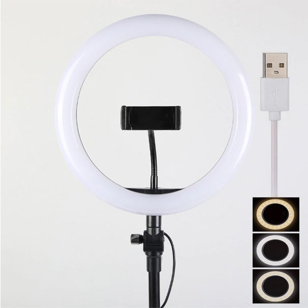 26cm%20Dimmable%20LED%20Ring%20Light%20with%20Mobile%20Holder%20for%20Live%20Streaming%20and%20Photography%20-%20Image%202