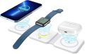 3 in 1 Foldable Wireless Charger, Magnetic Fast Wireless Charging Pad, Compatible with iPhone 14/13/12/SE/11, Samsung Galaxy, Apple Watch, AirPods Pro with Night Light, Wireless Charging for Apple Watch, Watch Charger Stand for Apple Watch, Charging Cable. 
