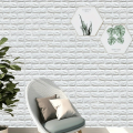 3D Foam Brick Wall Tiles, Self-Adhesive Rubber Mosaic Stickers, Waterproof, Moisture-Proof, Anti-Collision, for Home Decor, Living Room, Bathroom, Kitchen Size 70x77Cm. 