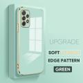For Samsung A72 5G Soft Original Square Edge Pattern Casing Plated Phone Shell Luxury Plating Soft Phone Case. 