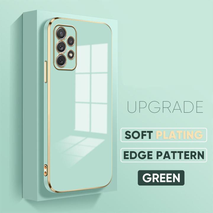 For Samsung A72 5G Soft Original Square Edge Pattern Casing Plated Phone Shell Luxury Plating Soft Phone Case