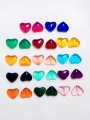 15 Glass Crystal Transparent Multicolor 13mm Heart Beads for DIY, Jewelry Making, Crafting – 13mm Heart Shape Beads | 28 pcs Mix Set. 