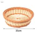 Rattan Bread Basket Wicker Woven Round Storage Basket Kitchen Bread Box Fruit Plate Trays Toys Storage Boxes Organizer Home Decor. 