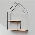 Decorative Items Iron House Rack Triangle Art Solid Wood Drawer Home Decoration Items for room & Wall Black. 
