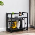 Coavas Folding Bookshelf Shoe Rack Storage Shelves 2 Tiers Stackable shelf Organizer. 