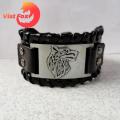 Vist Fox Men Bangle Wide Cool Animal Head Male Bracelet. 