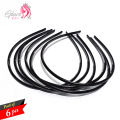 Pack of 6 Thin Plastic Headbands - Black, Red & Blue for Women & Girls. 