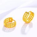 Wholesale --- 24 K Pure Gold Plated Twists Hoop Earrings for Women Fashion Jewelry. 