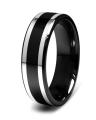 Silver Black Stainless Steel Ring for Men. 