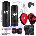 Boxing Full Set Kit for Adults-Pack Of 5 With Focus Pad mouth Gard Boxing Gloves hand wrap for Adults Mens Boy Girls Women.. 