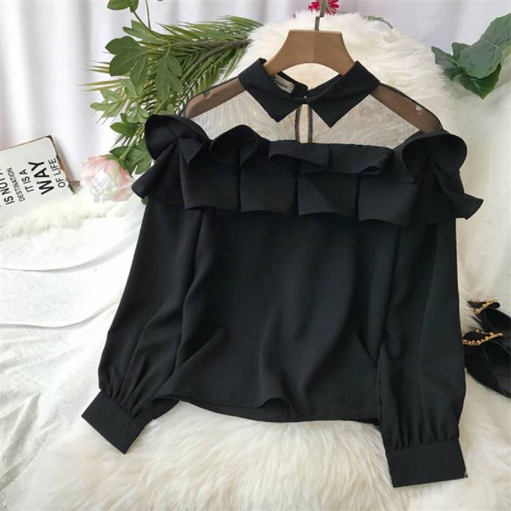 Cinderella Ruffle Mesh Top - Premium Quality Stylish Ruffle Mesh Top for a Charming and Fashionable Look