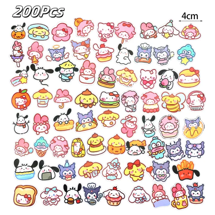 100/200Pcs%20Cute%20Cartoon%20Sanrio%20Stickers%20My%20Melody%20Kuromi%20Handbag%20Decoration%20Stickers%20Children's%20Gift%20Sticker%20-%20Image%209