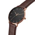 Classic Rose Gold Slim Watch - Brown Top-Grain Italian Leather Strap – Brathwait. 