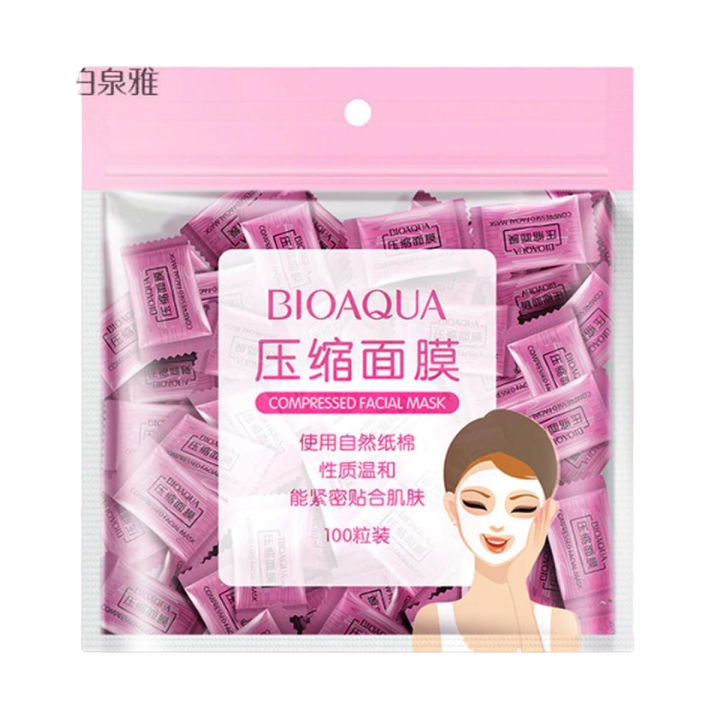 BIOAQUA Compressed Facial Tablet Face Sheet Mask 25/50/100Pcs For Girls & Women BQY8128