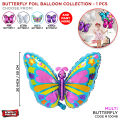 Butterfly Foil Balloon Collection Air & Helium Balloons, Party Supplies, Kids Happy Birthday & Baby Shower Parties Celebrations, Decor Supply, Reusable Foil Ballons, Photo Booth Backdrops & Wall Background Decorations,Born Day, School For Girls Boys & Kid. 