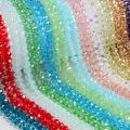 4mm Crystal Glass Beads Loose Spacer Beads for Jewelry Making pack of 3 string. 