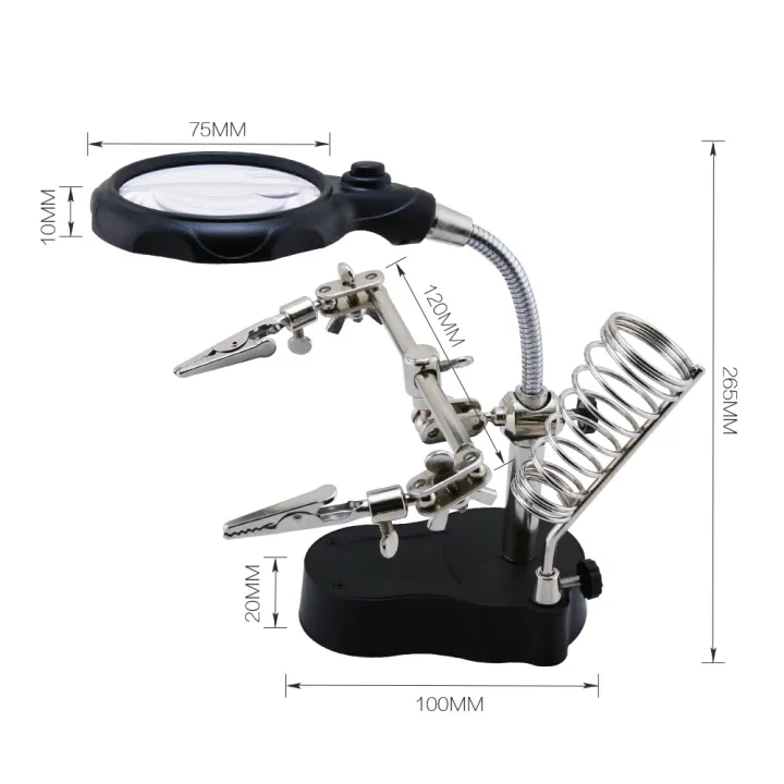 TE%20801%20Welding%20Magnifying%20Glass%202%20LED%20Auxiliary%20Clip%20Magnifier%203%20In%201%20Hand%20Soldering%20Solder%20Iron%20Stand%20Holder%20Station%20Soldering%20Helping%20Hand%20Soldering%20Stand%20Mobile%20Repairing%20Accessories%20-%20Image%206