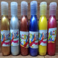 Metallic Acrylic Color Paints 75 ml Pack of 6 Bottle Set Art # SS-Met-Acrylic 75ml-M006. 