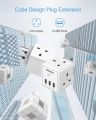 TESSAN USB Charger Double Plug Adapter 3 pin Plug Wall Socket , 2 Way Charger Surge Protector 13A Cube Multi Plug Extension USB Socket,USB C Charger Power Socket Extension USB Adapter Plug with 3 USB and 2 AC Outlets for Home, Office, Travel,Kitchen. 