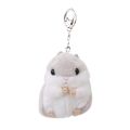 Soft Plush Cartoon Animal White khaki Small Hamster Toy Doll Key Chain. 