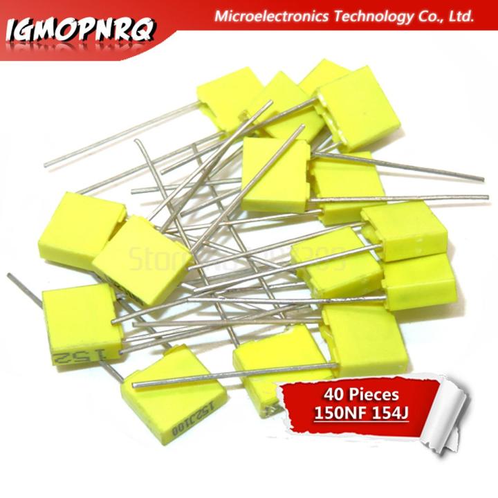 40PCS Correction capacitor 150NF 154J 100V 5mm Polypropylene Safety Plastic Film Capacitor New original