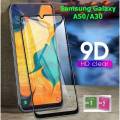 9D Full Glue Galaxy A50 Tempered Glass Screen Protector Edge To Edge For Samsung Galaxy A50 - Black. 