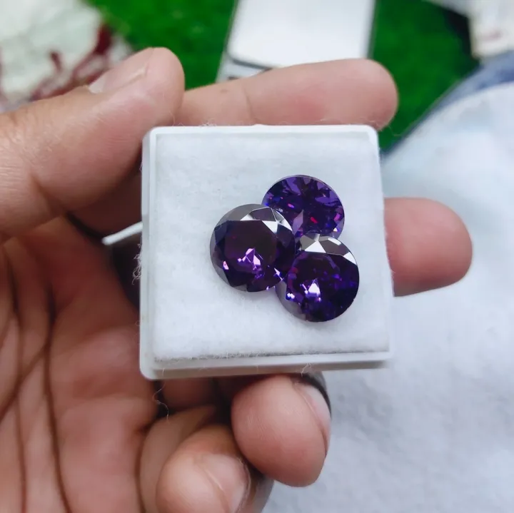 Original%20Zircon%20Purple%20Color%20DIMOND%20Cut%20Gemstone%2013.90%20crt%20%C2%B1%201crt%20For%20Ring,Bracelet,Pendant%20-%20Image%204