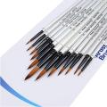 12 Pieces Professional Fine Tip Paint Brush Set Round Pointed Tip Nylon Hair Artist Acrylic Brush for Acrylic Watercolor Oil Painting. 