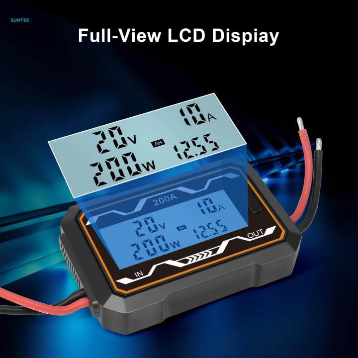 Watt Meter Portable DC Multifunction Meter for DC Circuits Boat Solar System 200A