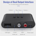 Kebidu Bluetooth 5.0 Audio Receiver RCA 3.5mm AUX Jack Stereo Music Wireless Adapter with Mic for Car Speaker. 