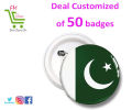 Customized 14 August  Flag and Pic Badges Deal 50 Badges. 