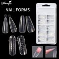 Monja 100Pcs Nail Mold Forms for Poly Extension Gel False Nails Art Tips Acrylic Fake Finger Gels UV Polish Quick Building Sculpted Fake Tips Mold DIY Manicure Design Tools. 