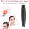 Mini Massager Battery Operated Vibration with 42℃ Heating Eye Massager Anti Aging Wrinkle Dark Circle Removal Eye Bags, Puffiness Under Eyes Facial Rejuvenation Slimming Lifting Massage Stick - Eye and lip care massager - Eye care Massager - Eye massager. 