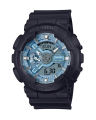 Casio G Shock 110 Series Magnetic Resistance/Shock Resistance Round Black Resin Analog+Digital World Time, Stop Watch, Timer, Alarm, LED Light, Calendar, Multi-Function Black Resin Strap Watch-GA-110CD-1A2DR. 