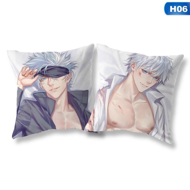 Anime Jujutsu Kaisen Magan Figures Double Sides Printed Pillowcase Home Sofa Cushion Cover Peach Skin Throwing Pillow 45x45cm