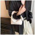 PU Leather Handbag Trendy Half-Moon Shape Small Size Shoulder Bag Fashionable Design Casual Style Tote Bag for Traveling. 